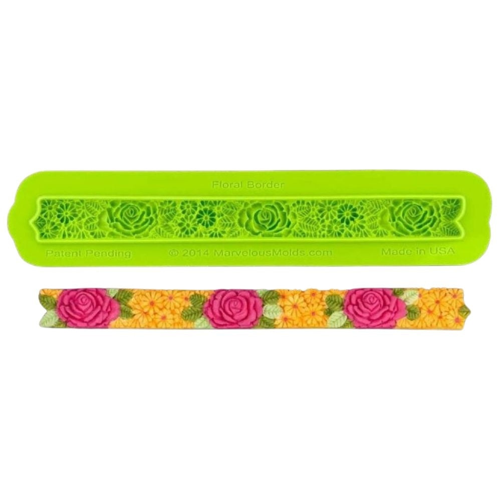 Marvelous Molds Floral Border Silicone Mould