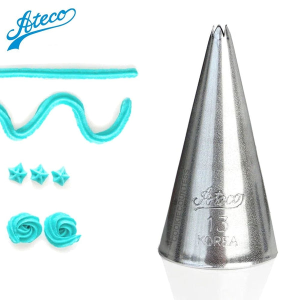 Ateco No.13 Small 5 Point Open Star Metal Piping Nozzle