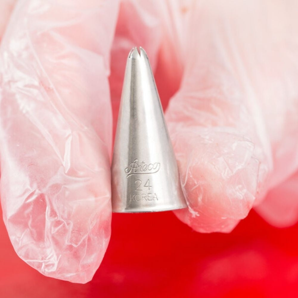 Ateco No.24 Small 5 Point Closed Star Metal Piping Nozzle