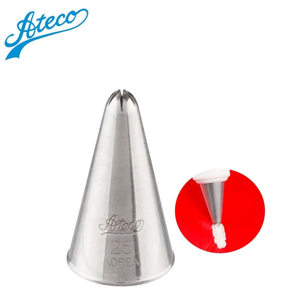 Ateco No.25 Small 6 Point Closed Star Metal Piping Nozzle