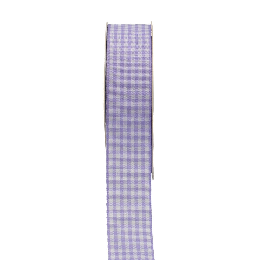 Colour Ribbons Lilac Gingham Ribbon (25 Metre Reel)