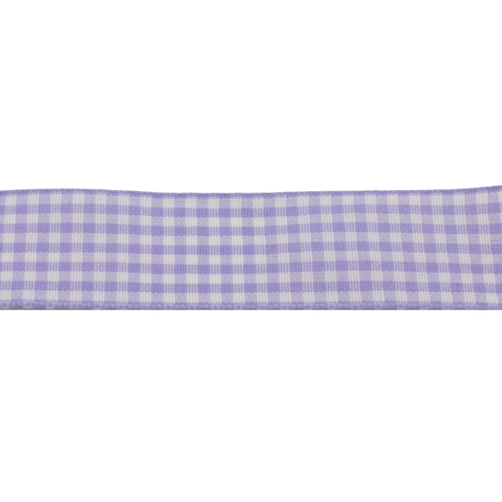 Colour Ribbons Lilac Gingham Ribbon (25 Metre Reel)