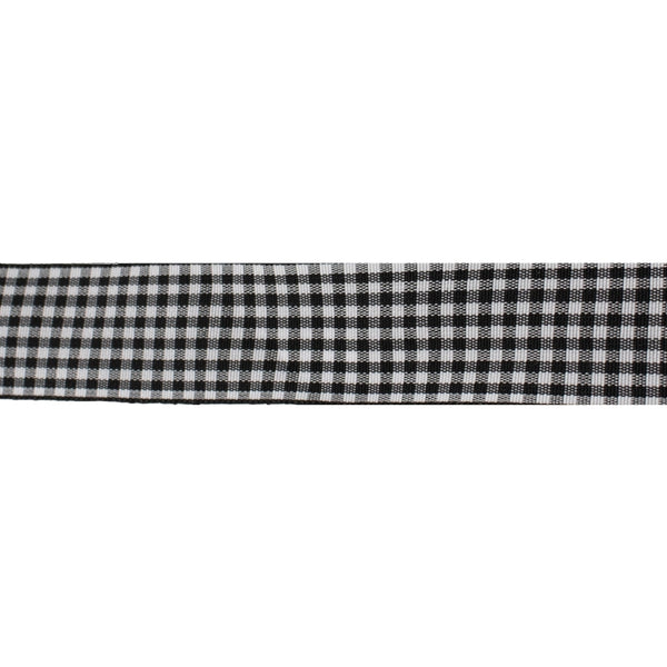 Colour Ribbons Black Gingham Ribbon (25 Metre Reel)