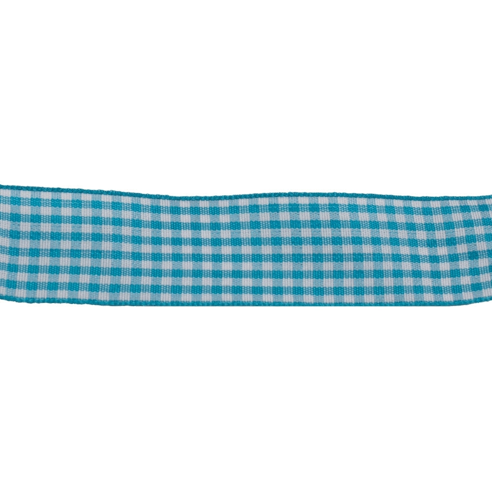 Colour Ribbons Blue Gingham Ribbon (25 Metre Reel)