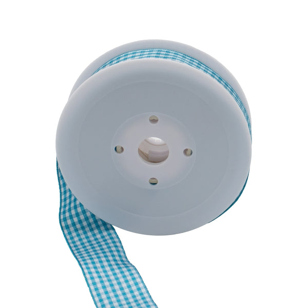 Colour Ribbons Blue Gingham Ribbon (25 Metre Reel)