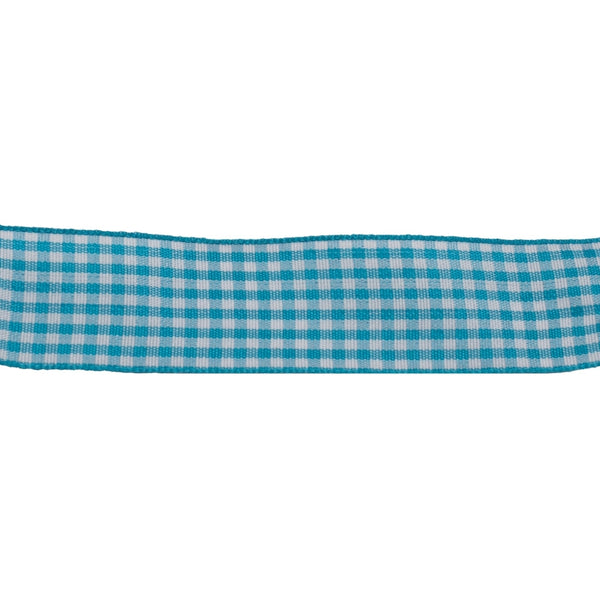 Colour Ribbons Blue Gingham Ribbon (25 Metre Reel)