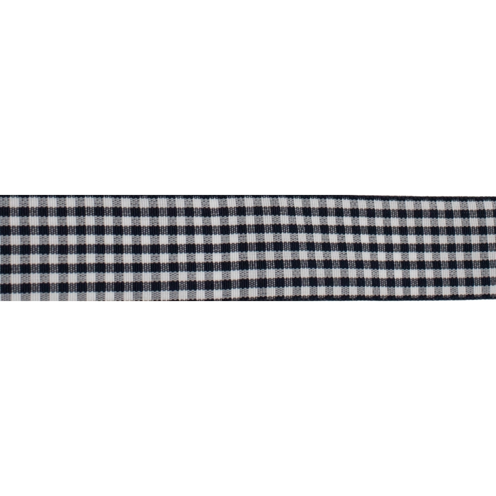 Colour Ribbons Navy Gingham Ribbon (25 Metre Reel)