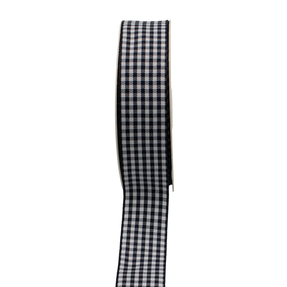 Colour Ribbons Navy Gingham Ribbon (25 Metre Reel)