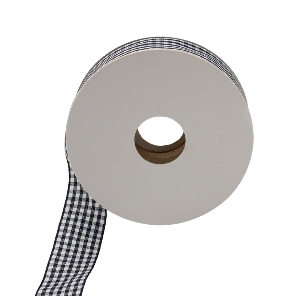Colour Ribbons Navy Gingham Ribbon (25 Metre Reel)