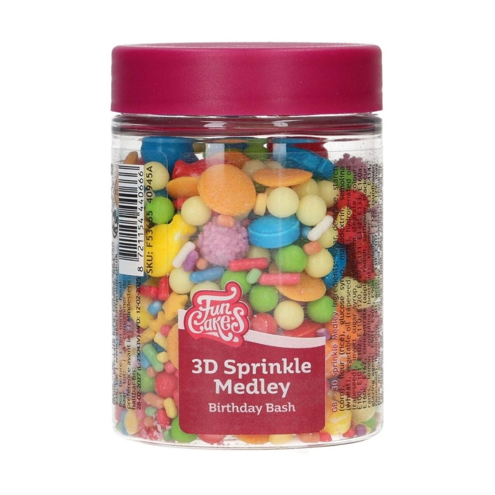 FunCakes Birthday Bash 3D Sprinkle Medley 70g