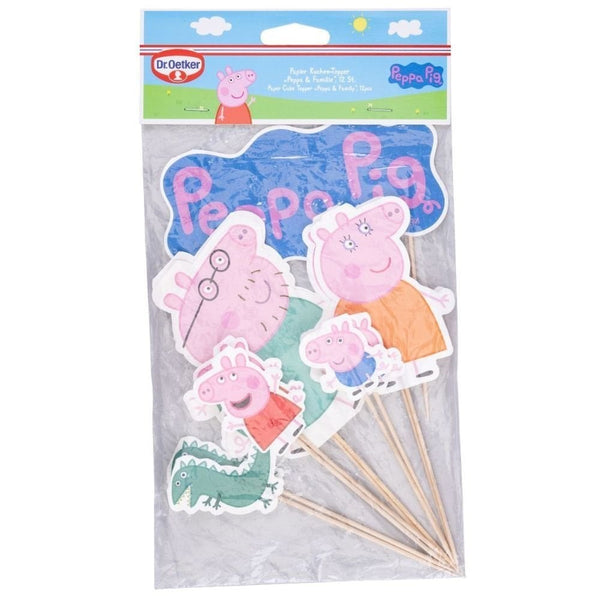 Dr. Oetker Peppa Pig & Family Cake Toppers Pack Of 12