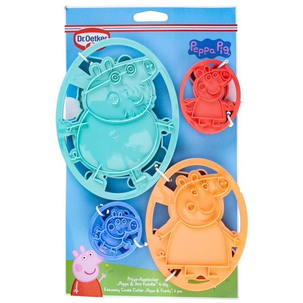 Dr. Oetker Peppa Pig & Family Embossing Cookie Cutter Set Of 4
