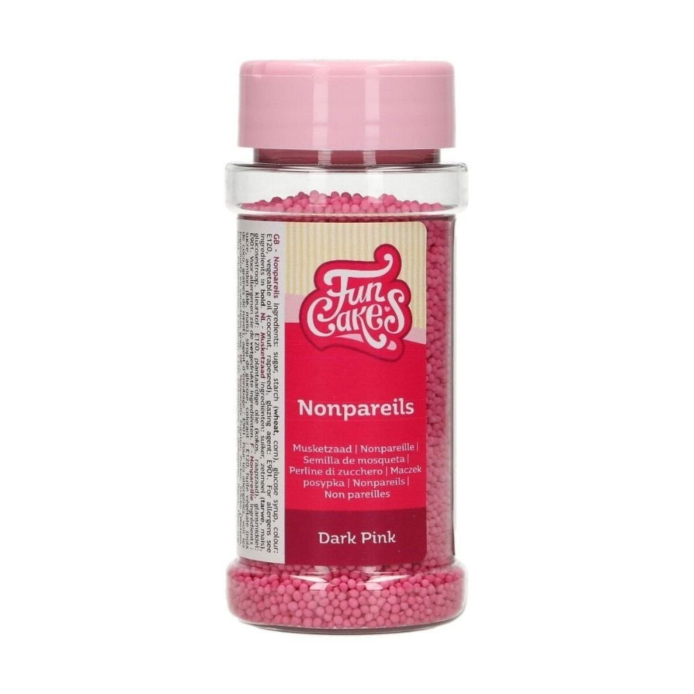 FunCakes Dark Pink Nonpareil Sprinkles 80g