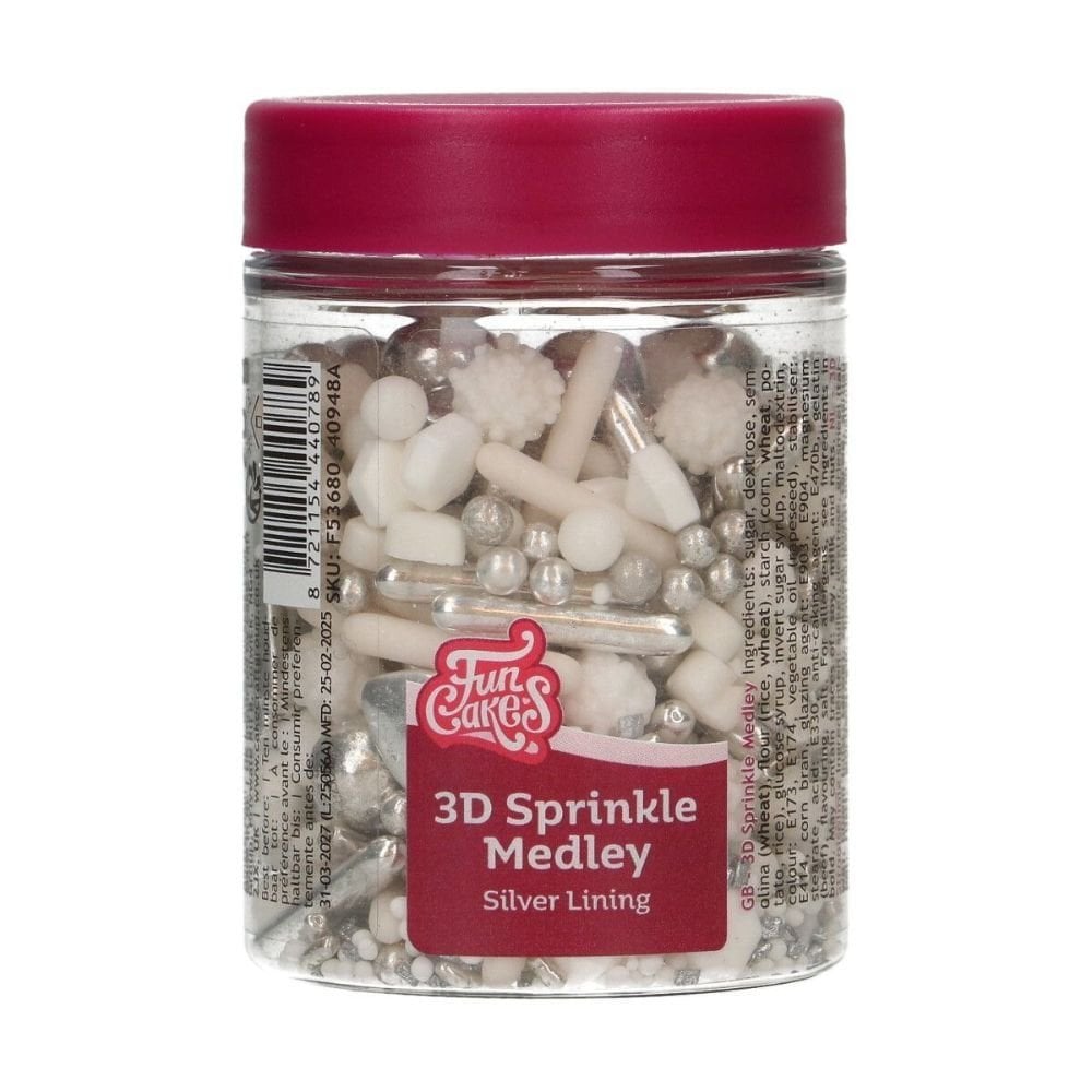 FunCakes Silver Lining 3D Sprinkle Medley 70g