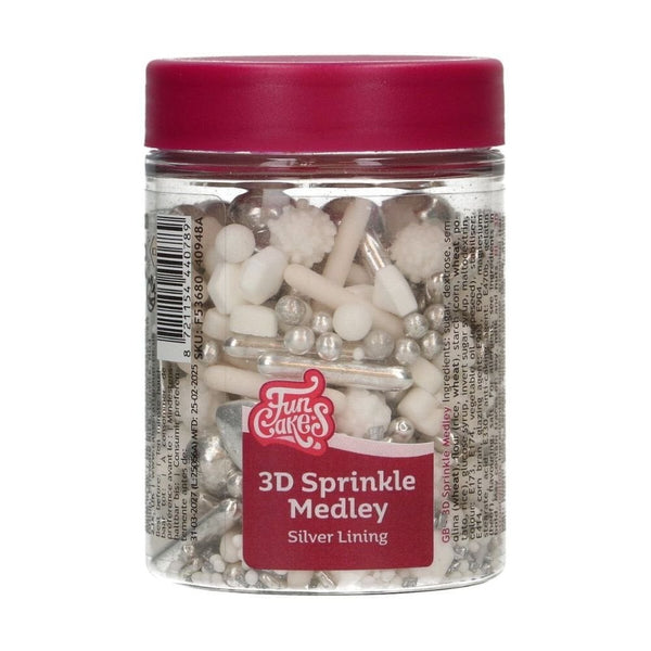 FunCakes Silver Lining 3D Sprinkle Medley 70g