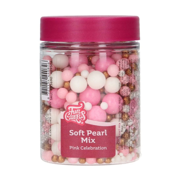 FunCakes Pink Celebration Soft Pearls Mix 80g
