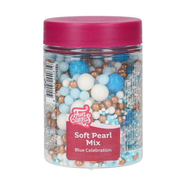 FunCakes Blue Celebration Soft Pearls Mix 80g