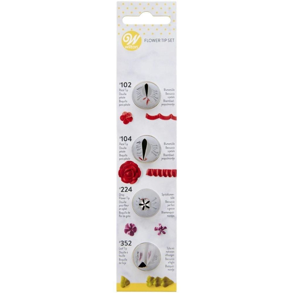 Wilton Flower Piping Tip Set Of 4 (No.102, No.104, No.224, No.352)