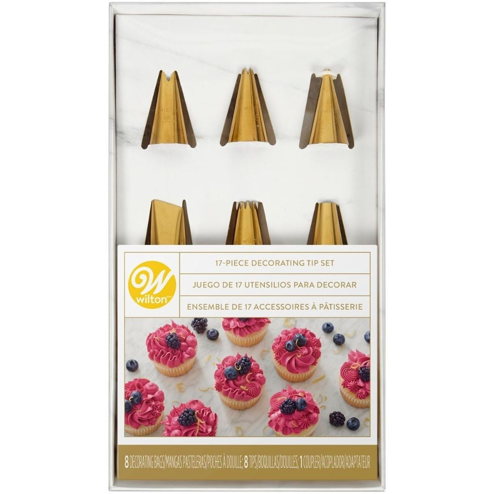 Wilton Golden Decorating Tip Piping Set Of 17