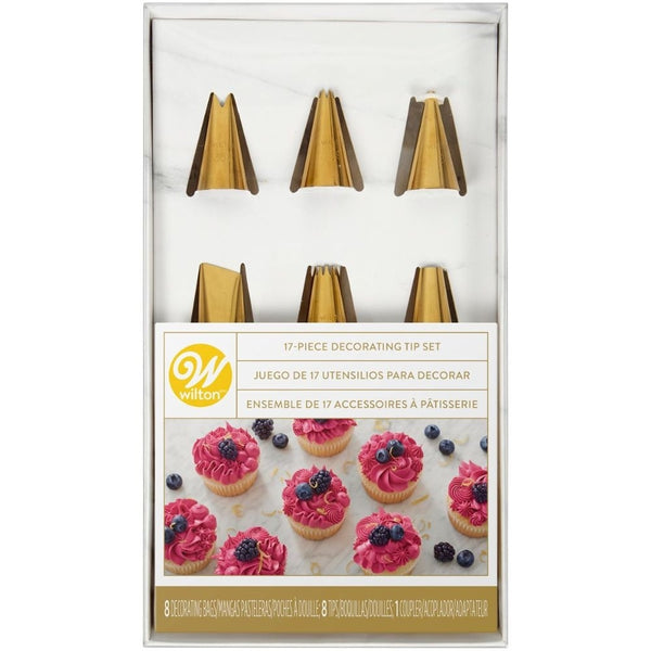 Wilton Golden Decorating Tip Piping Set Of 17