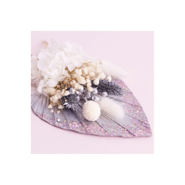 The Baked Studio Silver, White & Glitter Palm Spear Bouquet