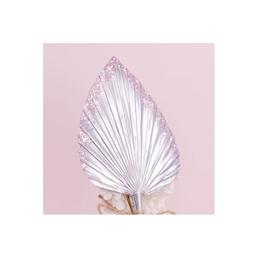 The Baked Studio Silver, White & Glitter Palm Spear Bouquet