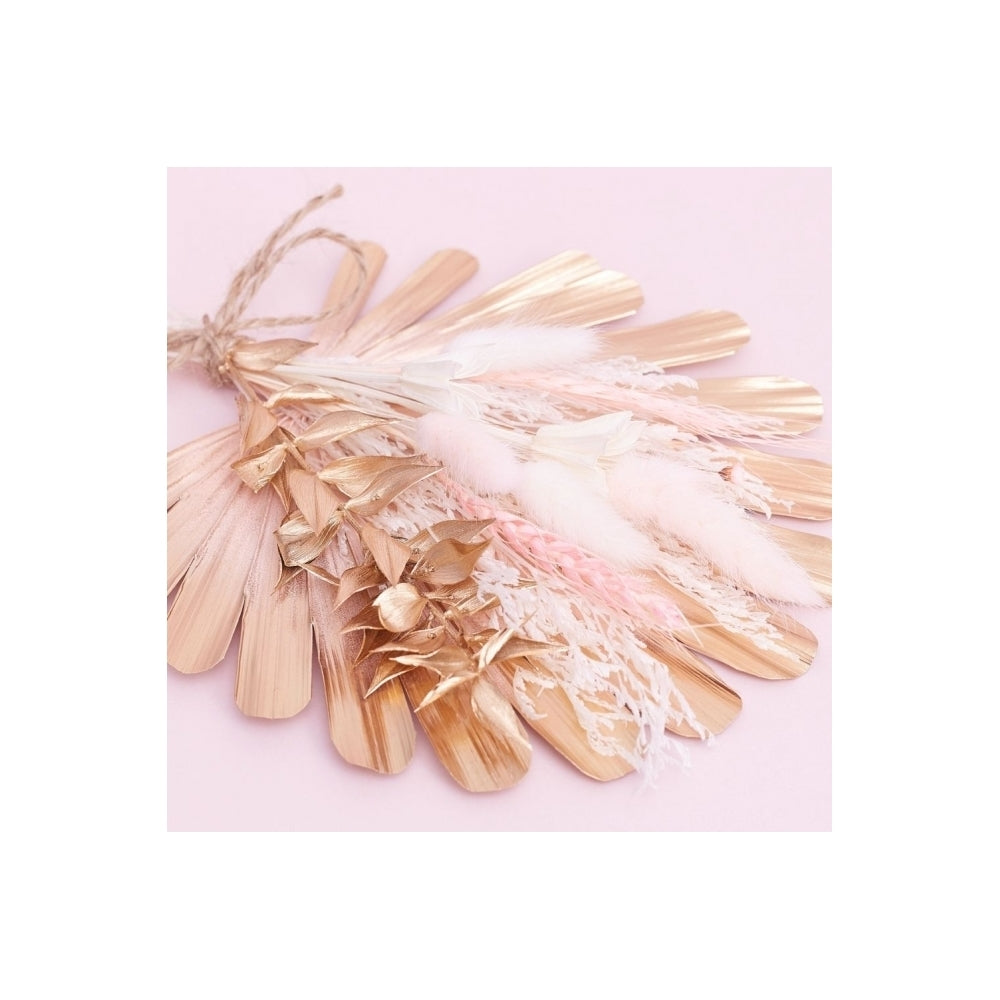 The Baked Studio Gold, Pink & White Shell Palm Bouquet