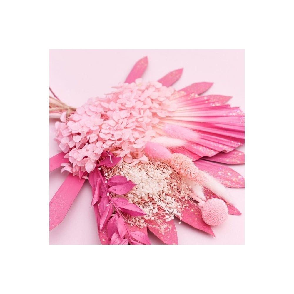 The Baked Studio Hot Pink Glitter Sun Palm & Palm Spear Bouquet