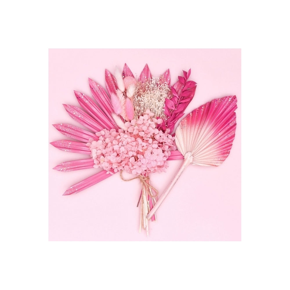 The Baked Studio Hot Pink Glitter Sun Palm & Palm Spear Bouquet
