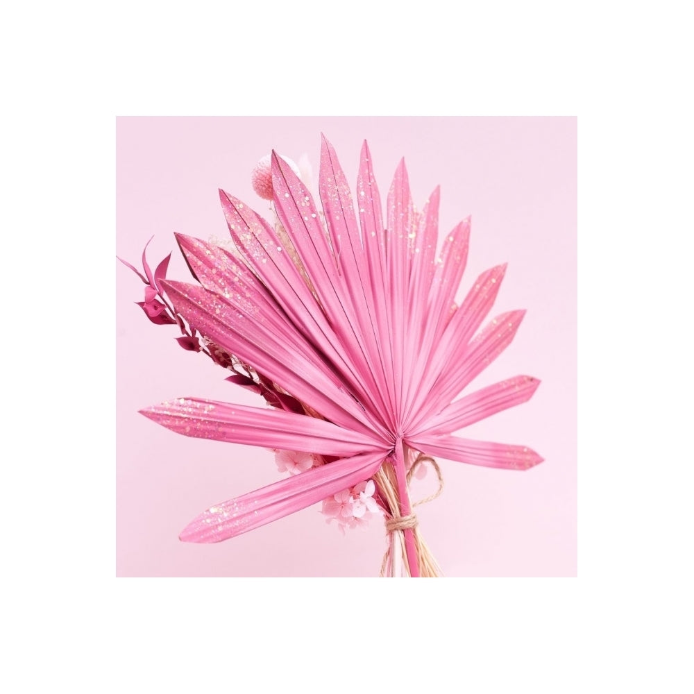 The Baked Studio Hot Pink Glitter Sun Palm & Palm Spear Bouquet