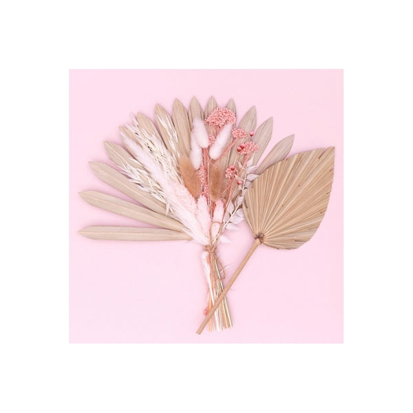The Baked Studio Natural Pink Sun Palm & Palm Spear Bouquet