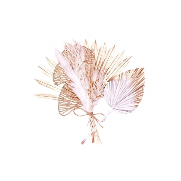 The Baked Studio White & Gold Sun Palm & Palm Spear (With Gingko Leaves) Bouquet