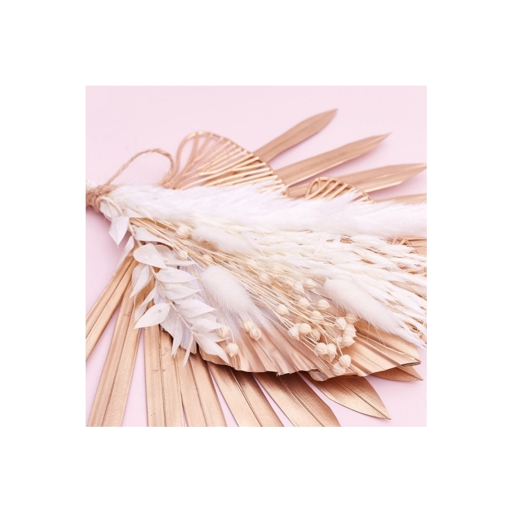The Baked Studio White & Gold Sun Palm & Palm Spear (With Gingko Leaves) Bouquet