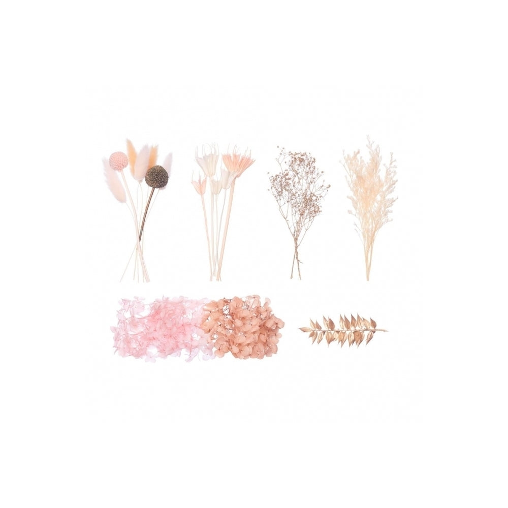 The Baked Studio Peachy Pinks, White & Gold Deluxe Mixed Dried Flower Box