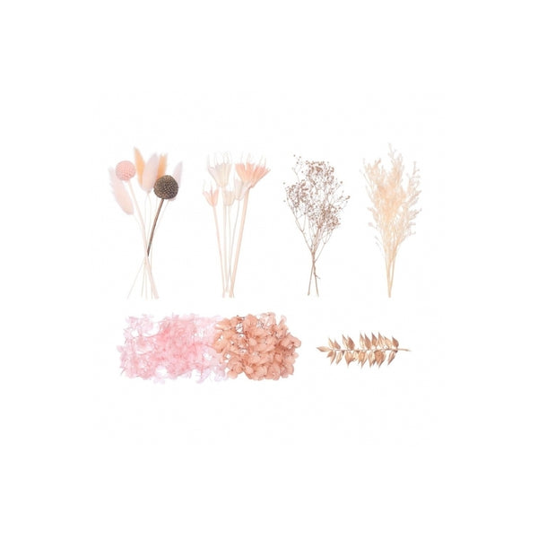 The Baked Studio Peachy Pinks, White & Gold Deluxe Mixed Dried Flower Box