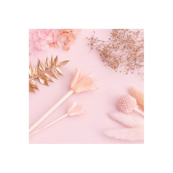 The Baked Studio Peachy Pinks, White & Gold Deluxe Mixed Dried Flower Box