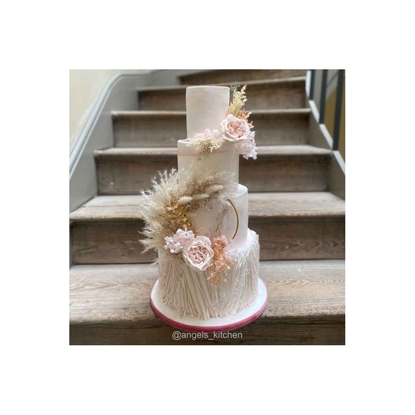 The Baked Studio Peachy Pinks, White & Gold Deluxe Mixed Dried Flower Box