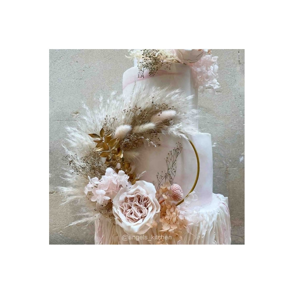 The Baked Studio Peachy Pinks, White & Gold Deluxe Mixed Dried Flower Box