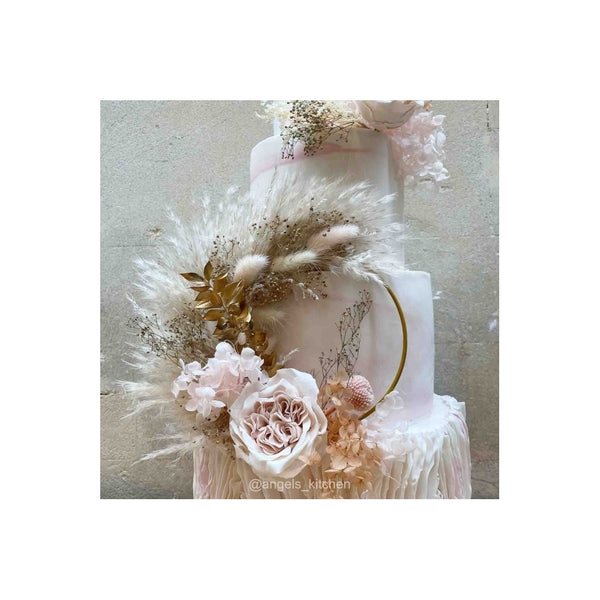 The Baked Studio Peachy Pinks, White & Gold Deluxe Mixed Dried Flower Box