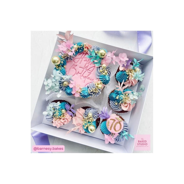 The Baked Studio Cool Blues, Lilac, Pink & White Deluxe Mixed Dried Flower Box