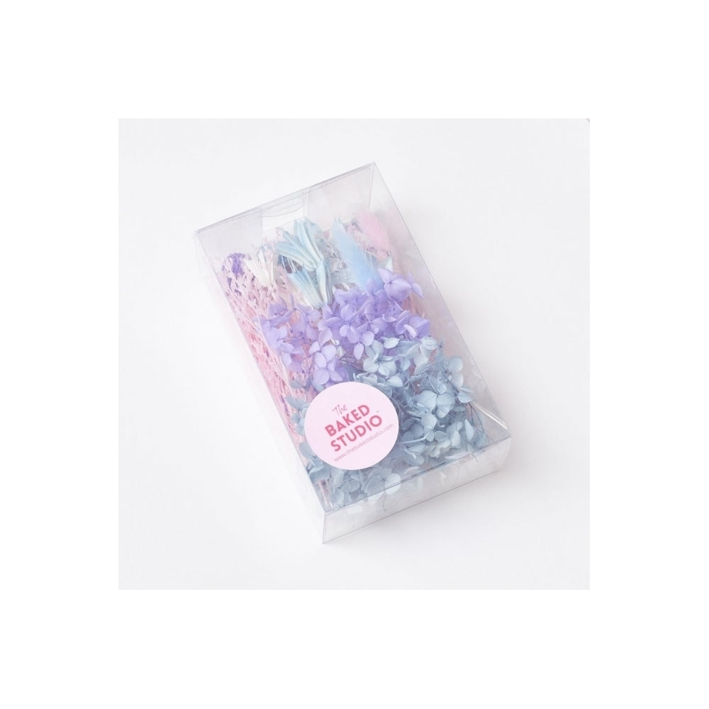 The Baked Studio Cool Blues, Lilac, Pink & White Deluxe Mixed Dried Flower Box