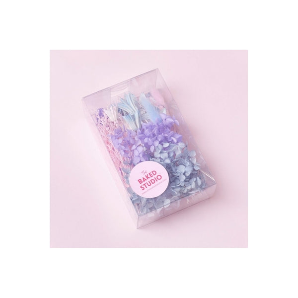 The Baked Studio Cool Blues, Lilac, Pink & White Deluxe Mixed Dried Flower Box