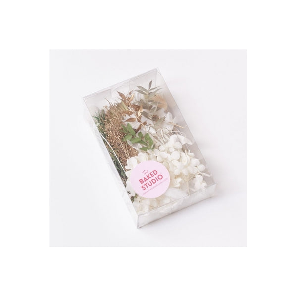 The Baked Studio Sage, Gold & White Deluxe Mixed Dried Flower Box