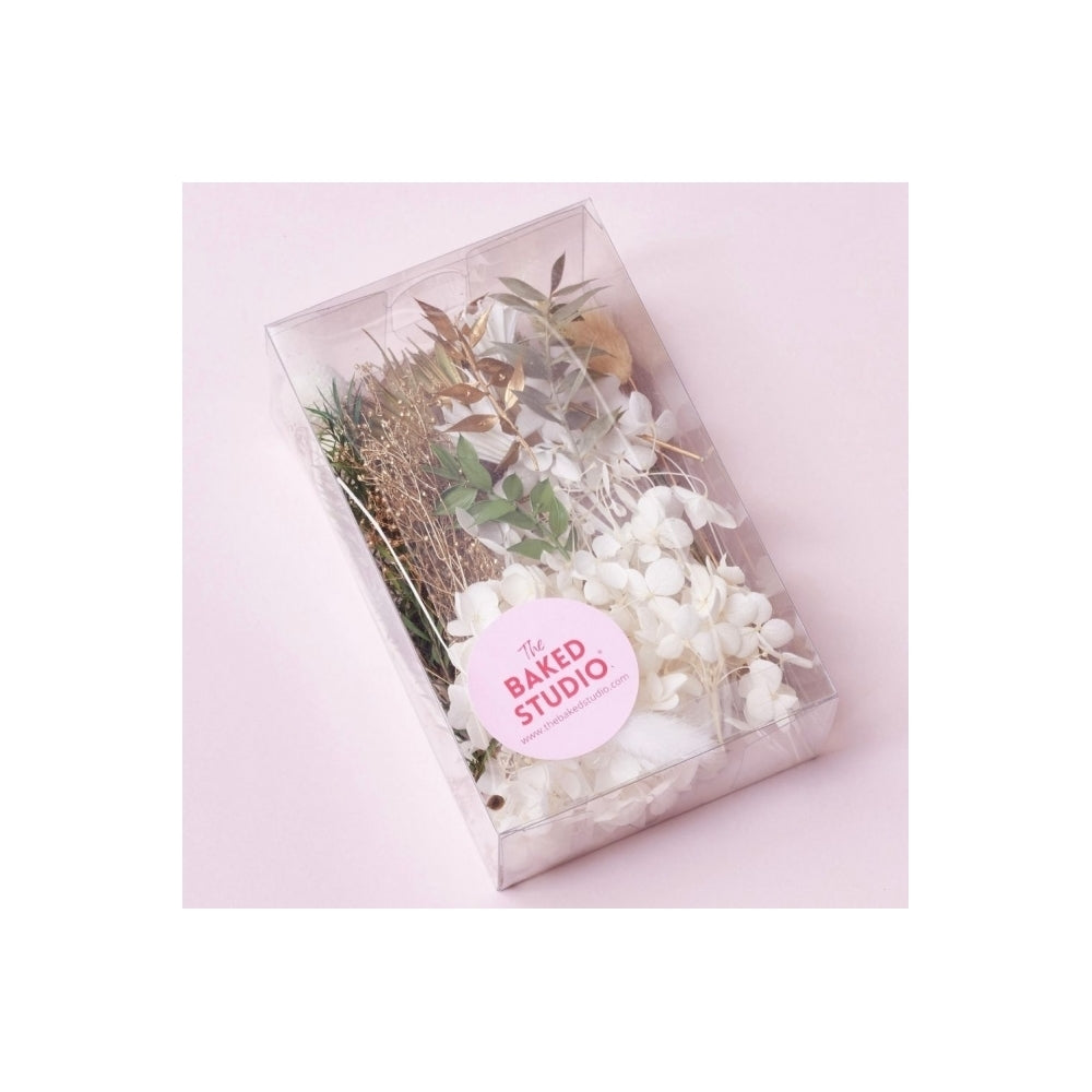 The Baked Studio Sage, Gold & White Deluxe Mixed Dried Flower Box