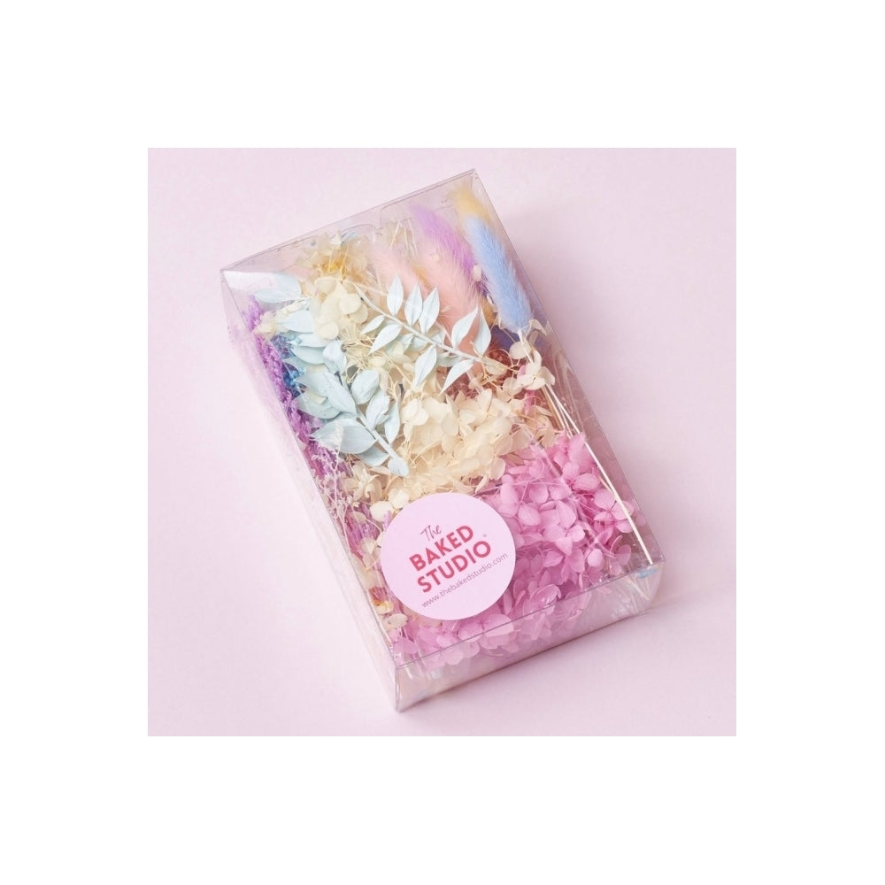 The Baked Studio Rainbow Pastels Deluxe Mixed Dried Flower Box