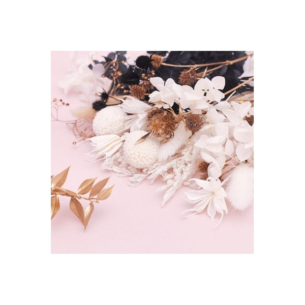 The Baked Studio Black, White & Gold Deluxe Mixed Dried Flower Box