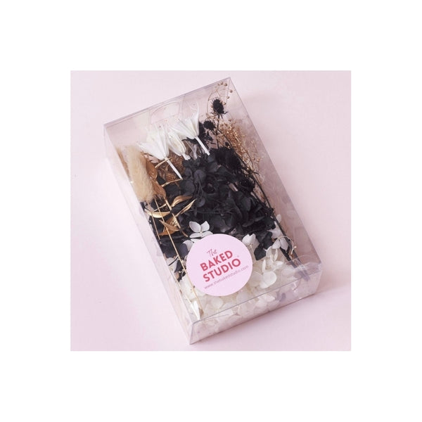 The Baked Studio Black, White & Gold Deluxe Mixed Dried Flower Box