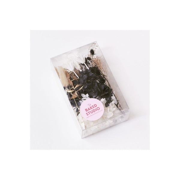 The Baked Studio Black, White & Gold Deluxe Mixed Dried Flower Box
