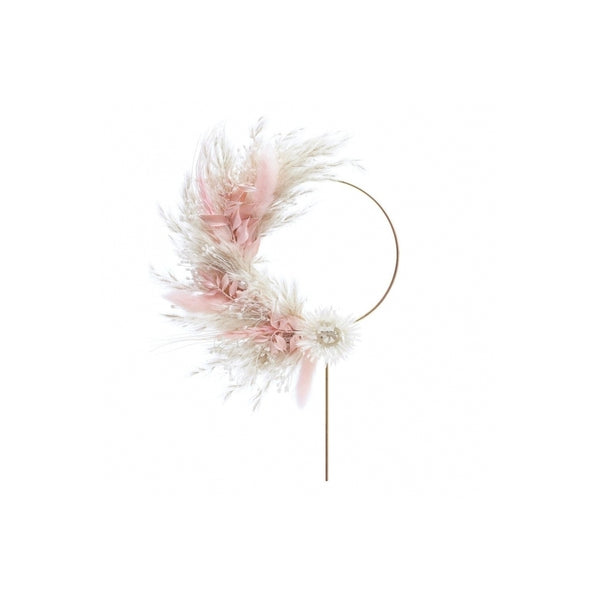 The Baked Studio Pink & White Dried Flower Ring 10cm (With Stem)