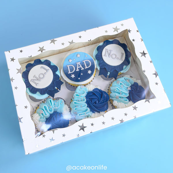 Simply Making 4" Deep Silver Star Cupcake Box - Holds 6
